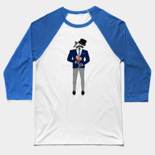 Raccoon in a suit with flowers. City Style. Hipster style Baseball T-Shirt